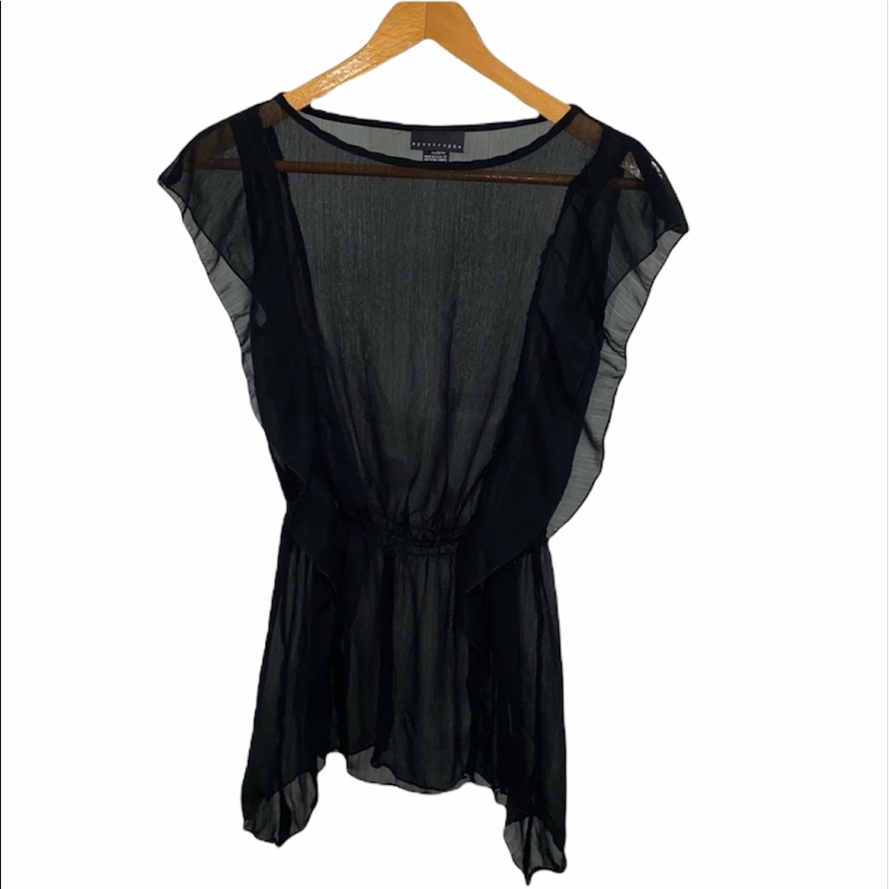 Sheer black small blouse top
